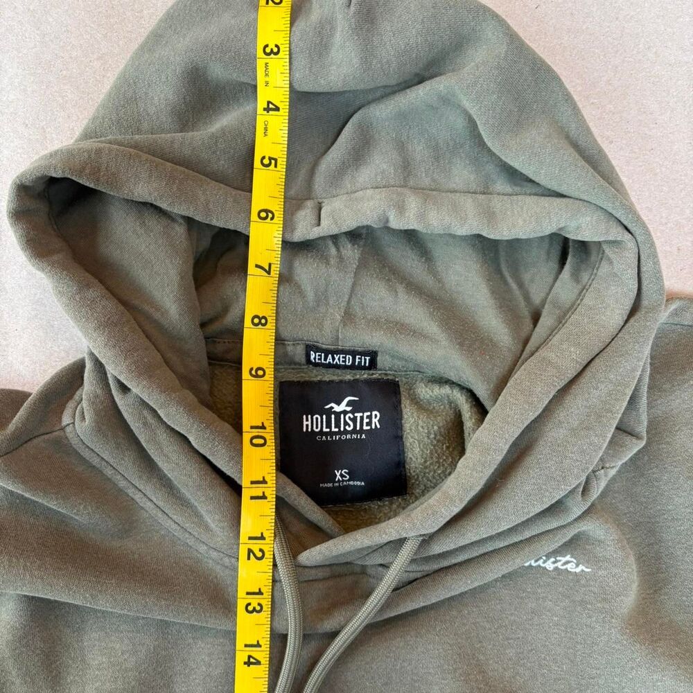 Hollister-co Men's Khaki and Green Hoodie. Adult Size XS